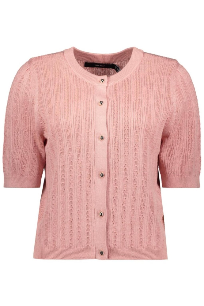 VMNEWLEX STITCH 2/4 O-NECK CARDIGAN 10332044 Rose Elegance